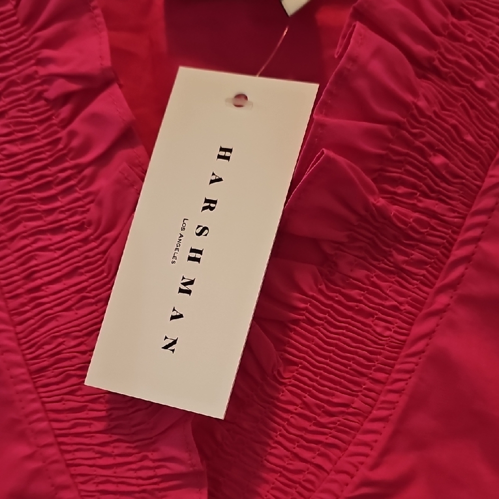 Women's Pink Ruffled Blouse - Picture 2 of 4